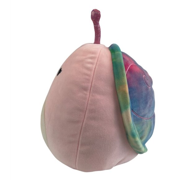 Squishmallow KellyToy Silvina The Sea Snail 8in Sea Life Squad Pink Rainbow Spar - Picture 4 of 9